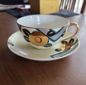 Vintage Meito Handpainted Made In Japan Teacup & Saucer
